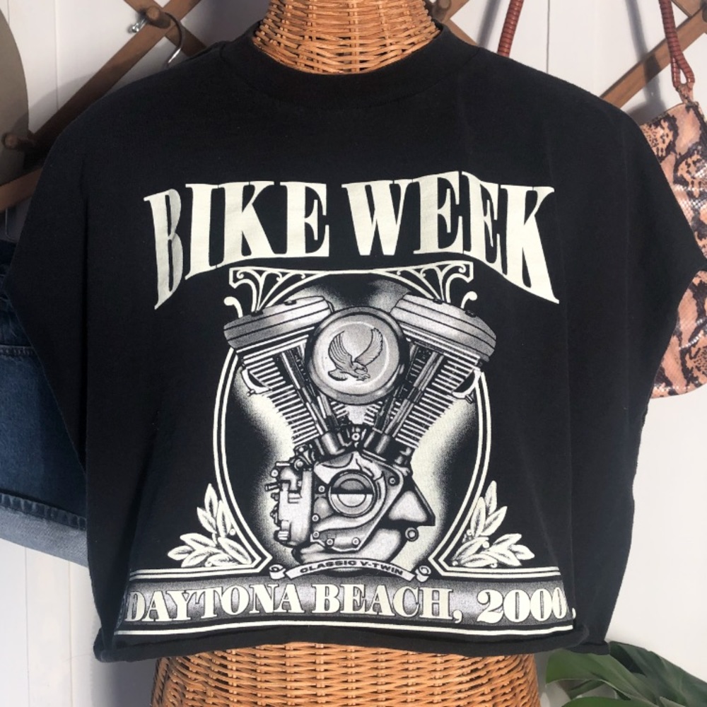 Vintage Bike Week Hand Cut Crop Top